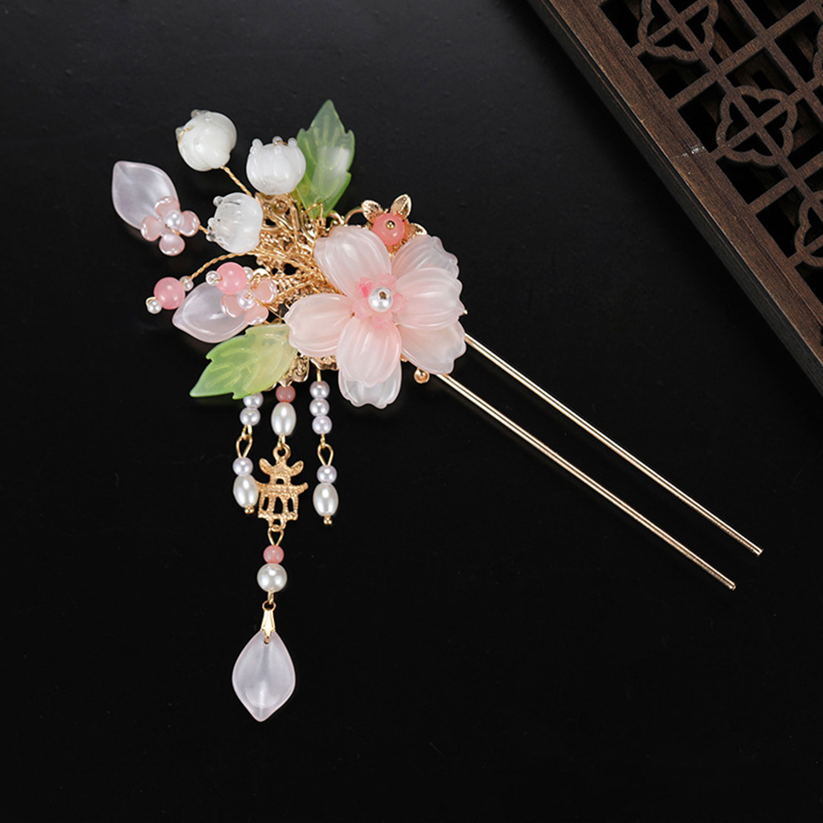 Jewelry Making Adults - Elegant Pink Flower Hairpins Retro Chinese