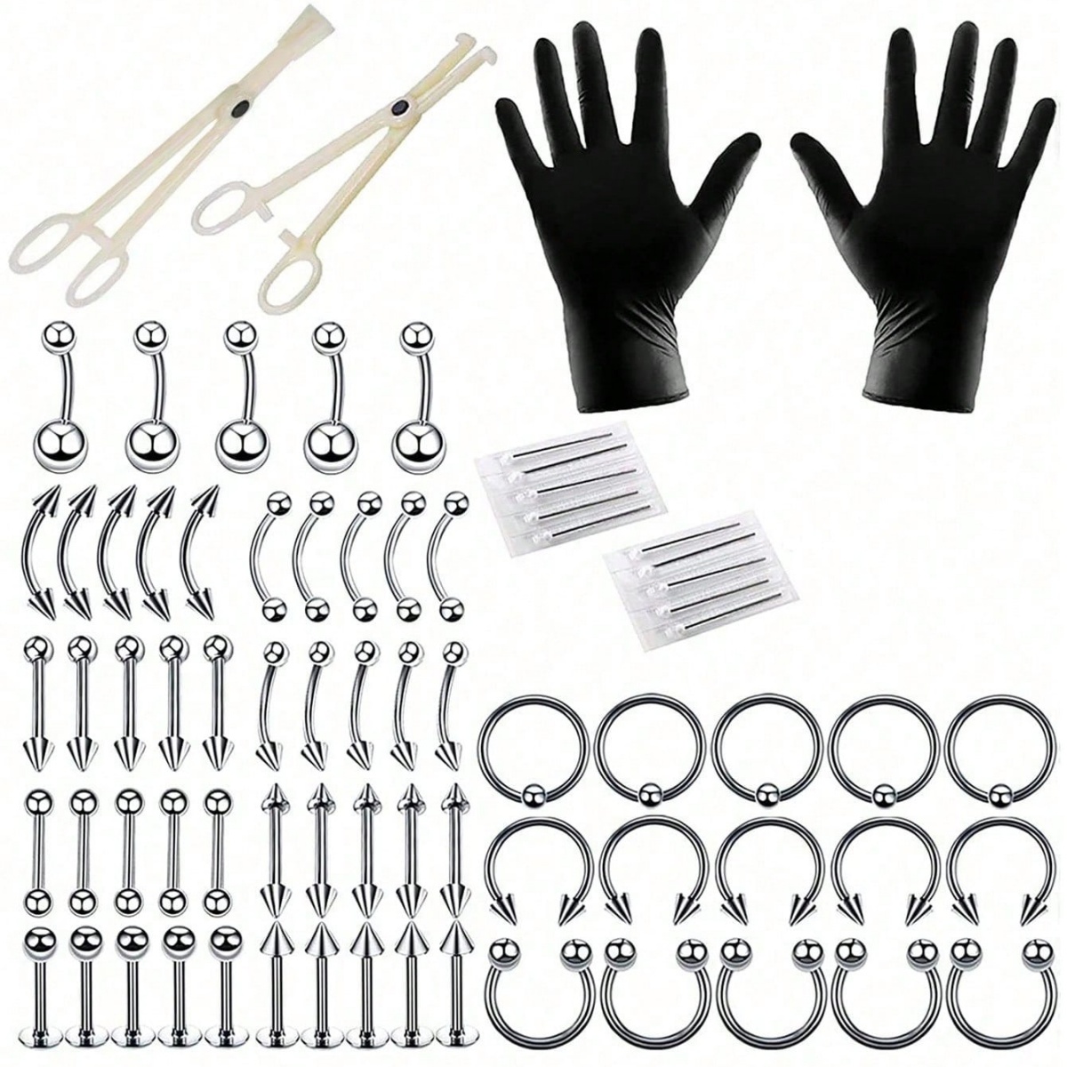 Jewelry Making Needle Nose Pliers - 8-134 Pcs/Set Disposable Piercing Kit -