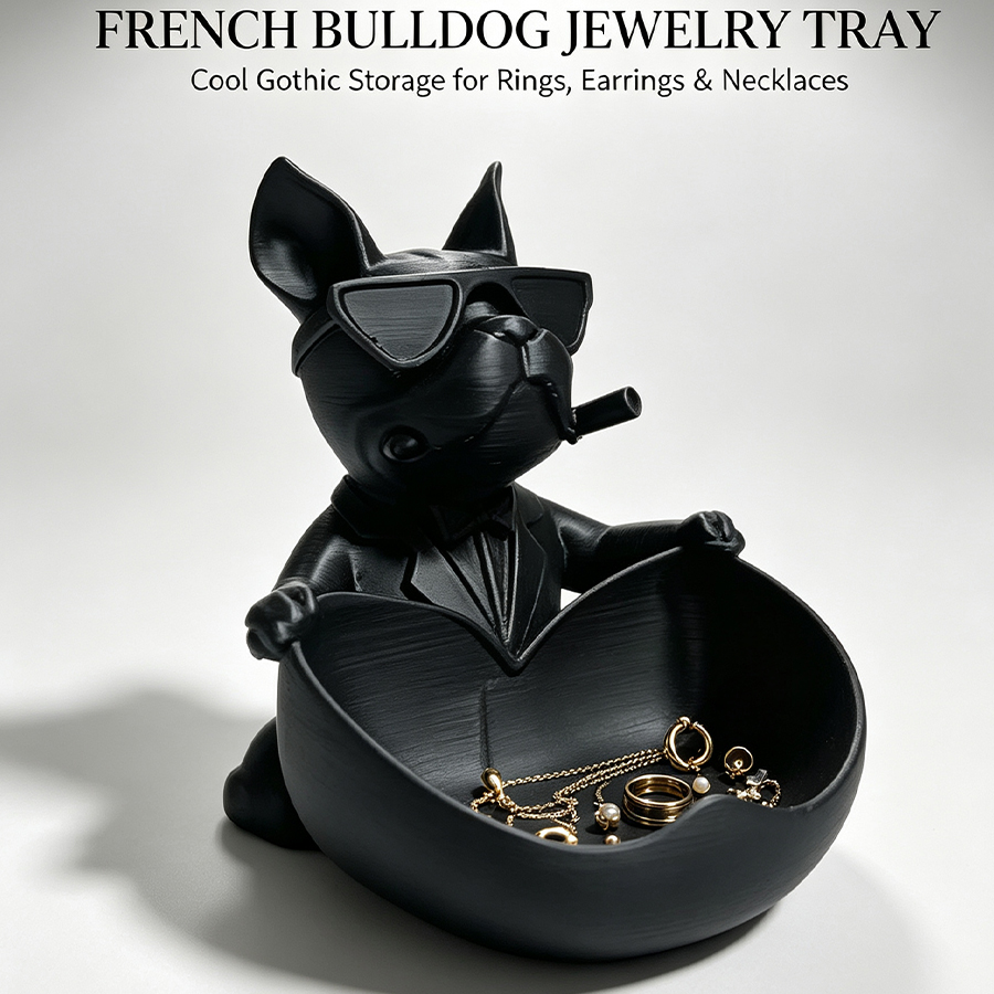 Jewelry Making Desk - Trendy French Bulldog Key Storage Tray,