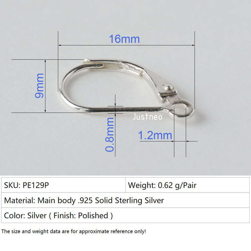 Solid 925 Sterling Silver Hing - огляд і ціна Jewelry Making Earrings