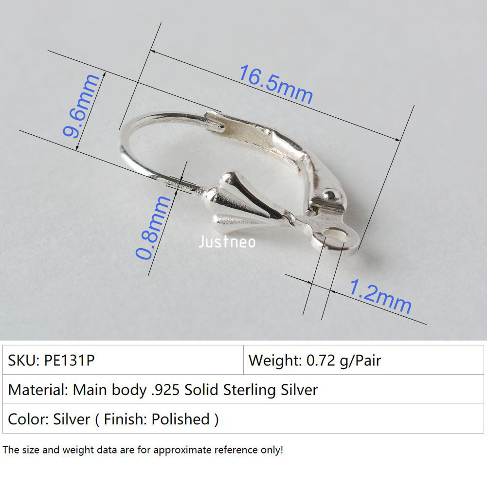 Solid 925 Sterling Silver Hing - огляд і ціна Jewelry Making Earrings