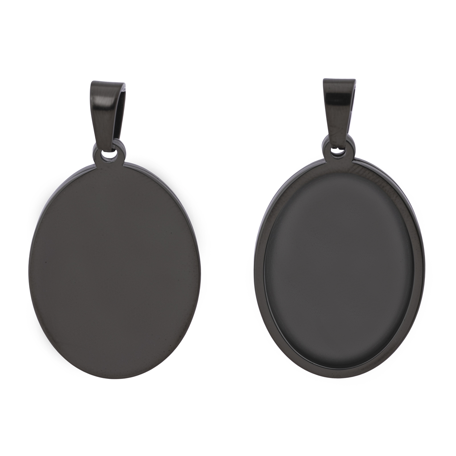 5pcs Stainless Steel Black Ova - огляд і ціна Pendant Blank Bezel
