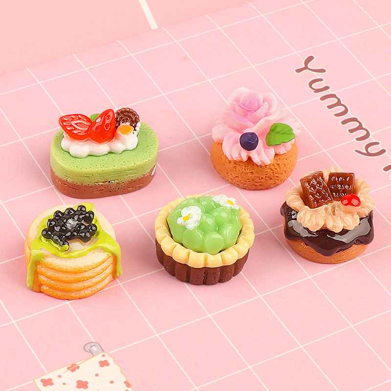 5pcs Cute Mini Fruit Cake Resi - огляд і ціна Jewelry Making Desk