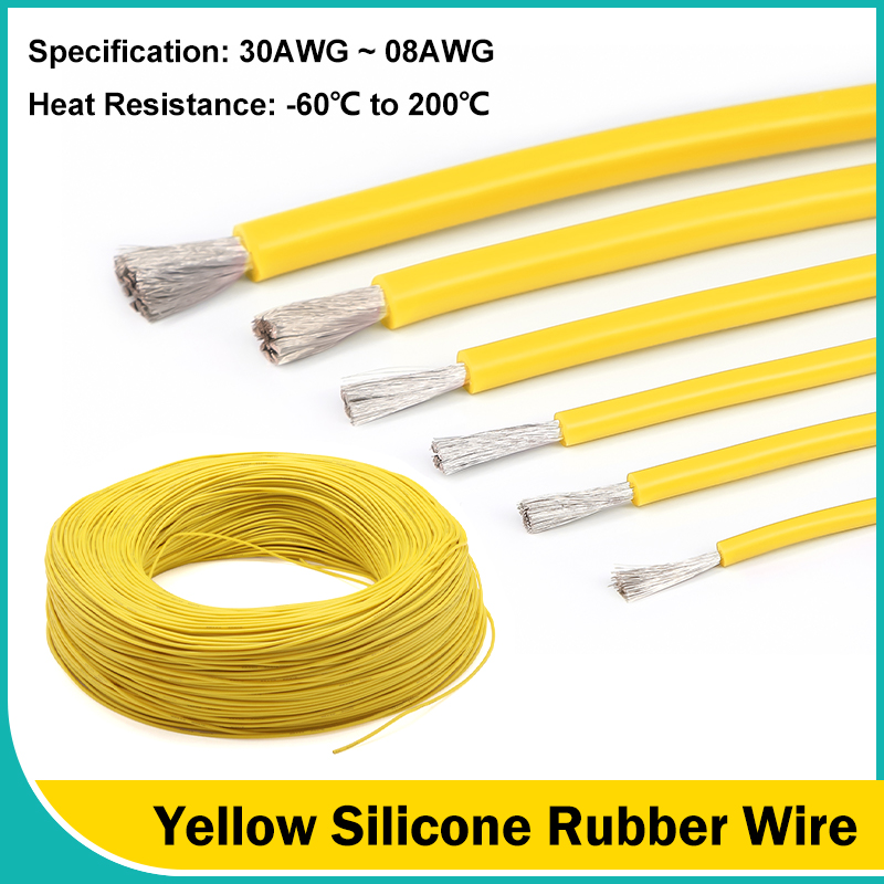 Yellow Soft Silicone Rubber Wi - огляд і ціна Wire 22 Gauge Copper