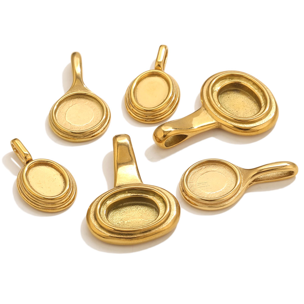 5pcs Stainless Steel Round Ova - огляд і ціна Pendant Blank Bezel