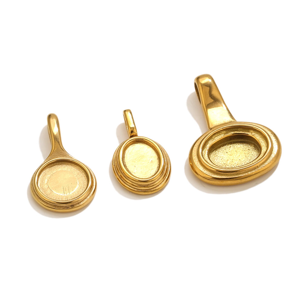 5pcs Stainless Steel Round Ova - огляд і ціна Pendant Blank Bezel