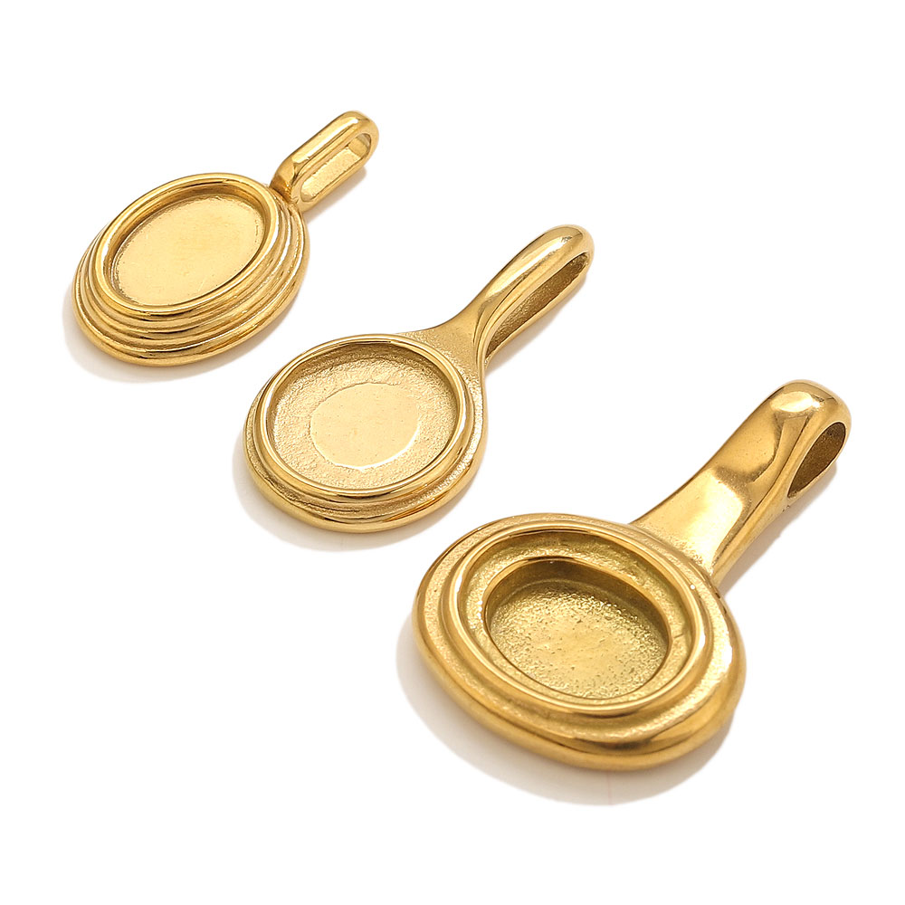 5pcs Stainless Steel Round Ova - огляд і ціна Pendant Blank Bezel