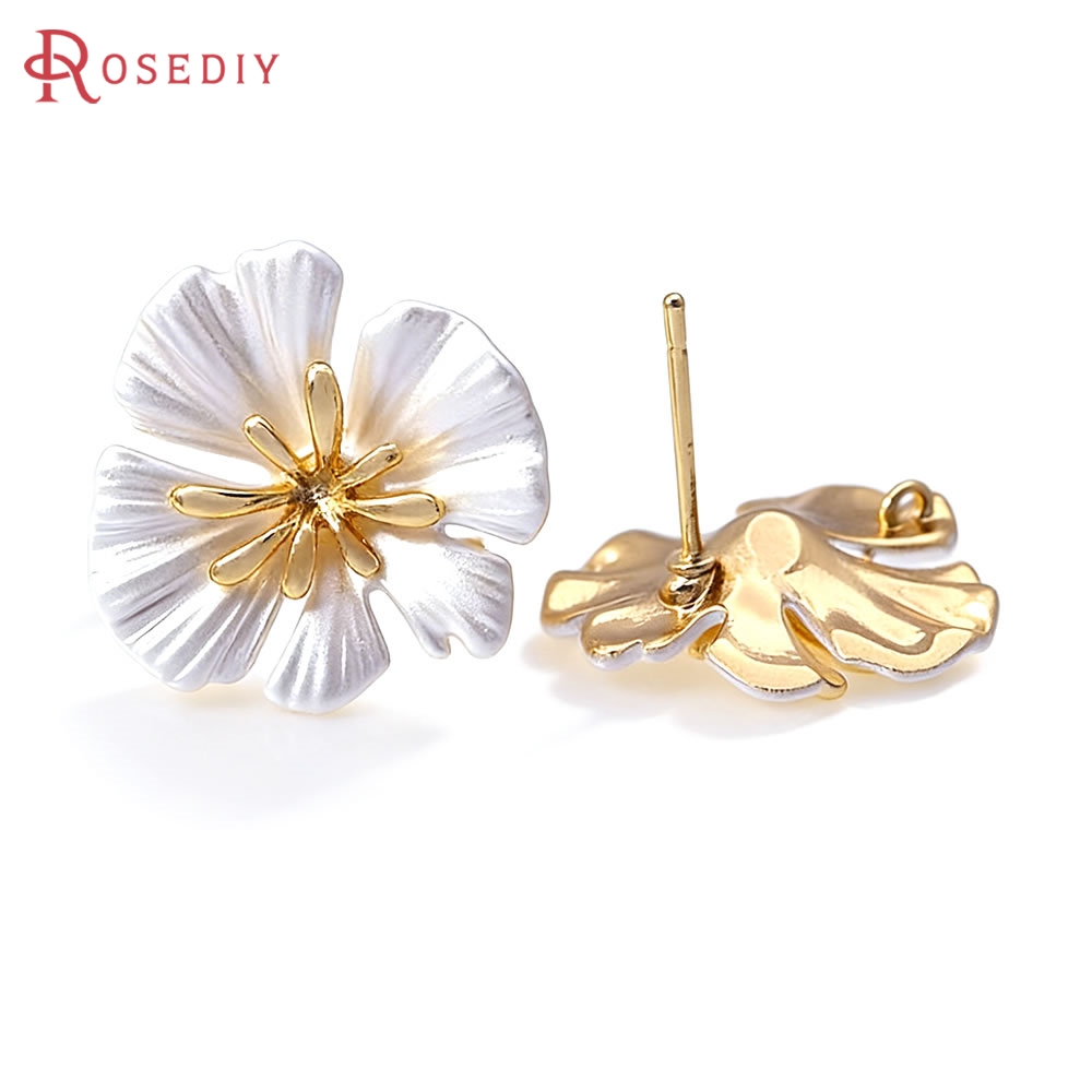 18K Gold Color Brass Flower St - огляд і ціна Jewelry Making Earrings