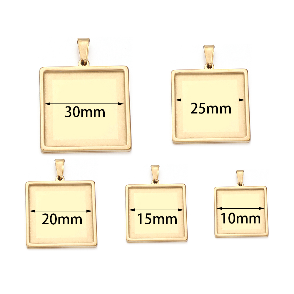 2Pcs Stainless Steel 10 15 20  - огляд і ціна Pendant Blank Bezel
