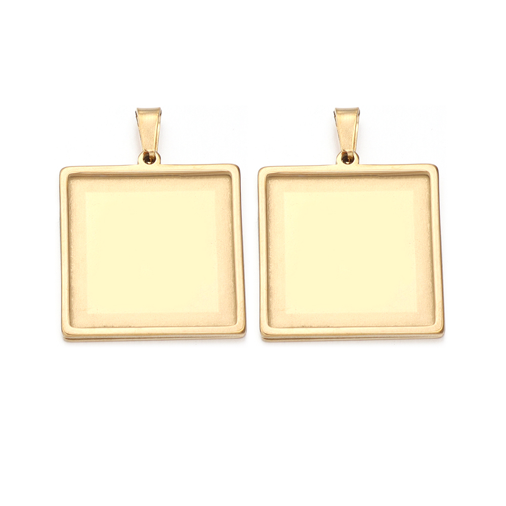 2Pcs Stainless Steel 10 15 20  - огляд і ціна Pendant Blank Bezel