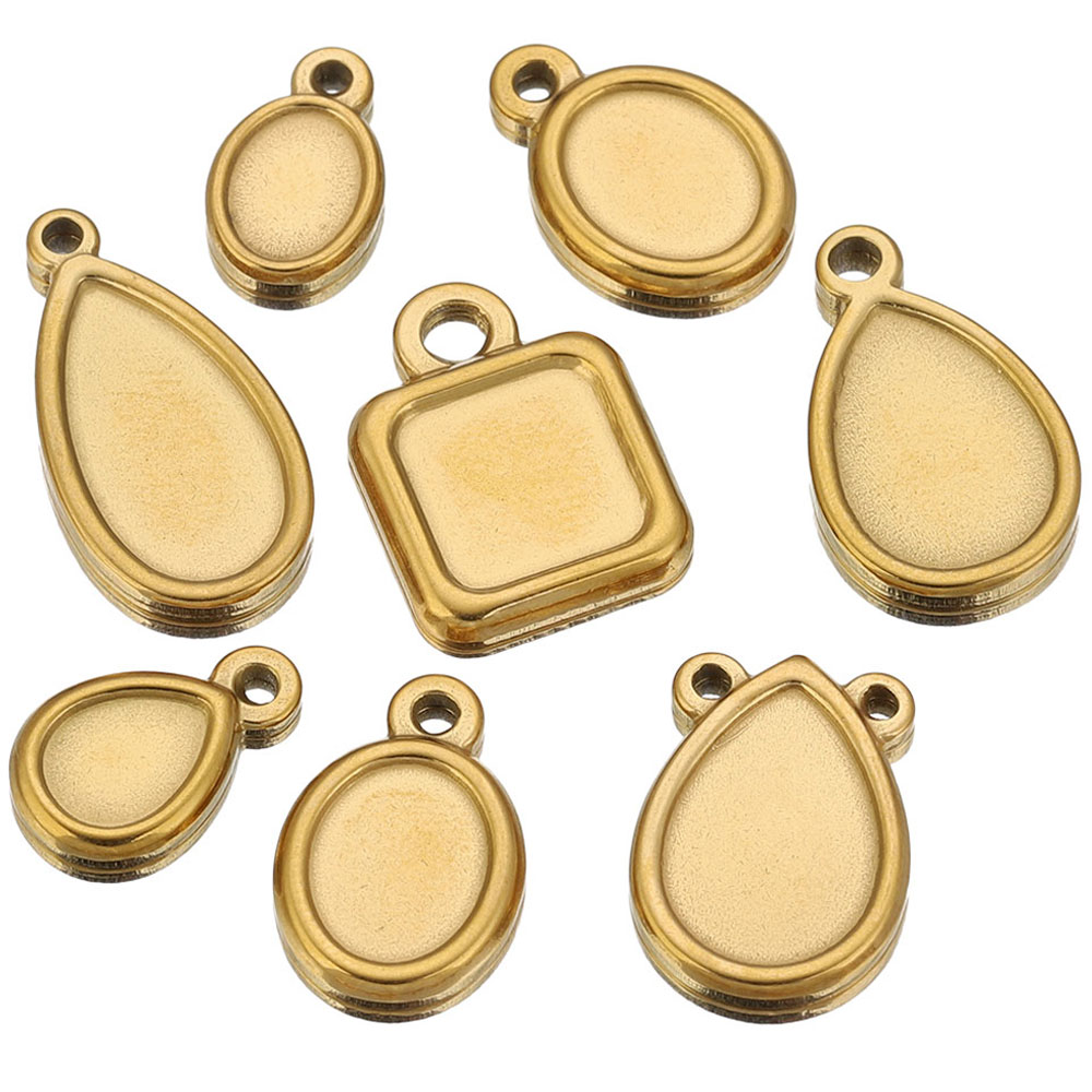 5pcs Stainless Steel Square Dr - огляд і ціна Pendant Blank Bezel