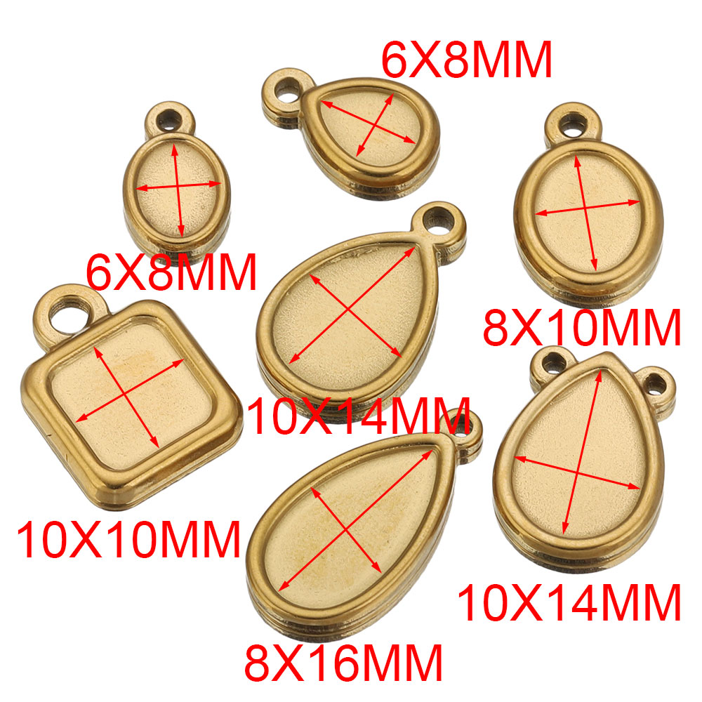 5pcs Stainless Steel Square Dr - огляд і ціна Pendant Blank Bezel
