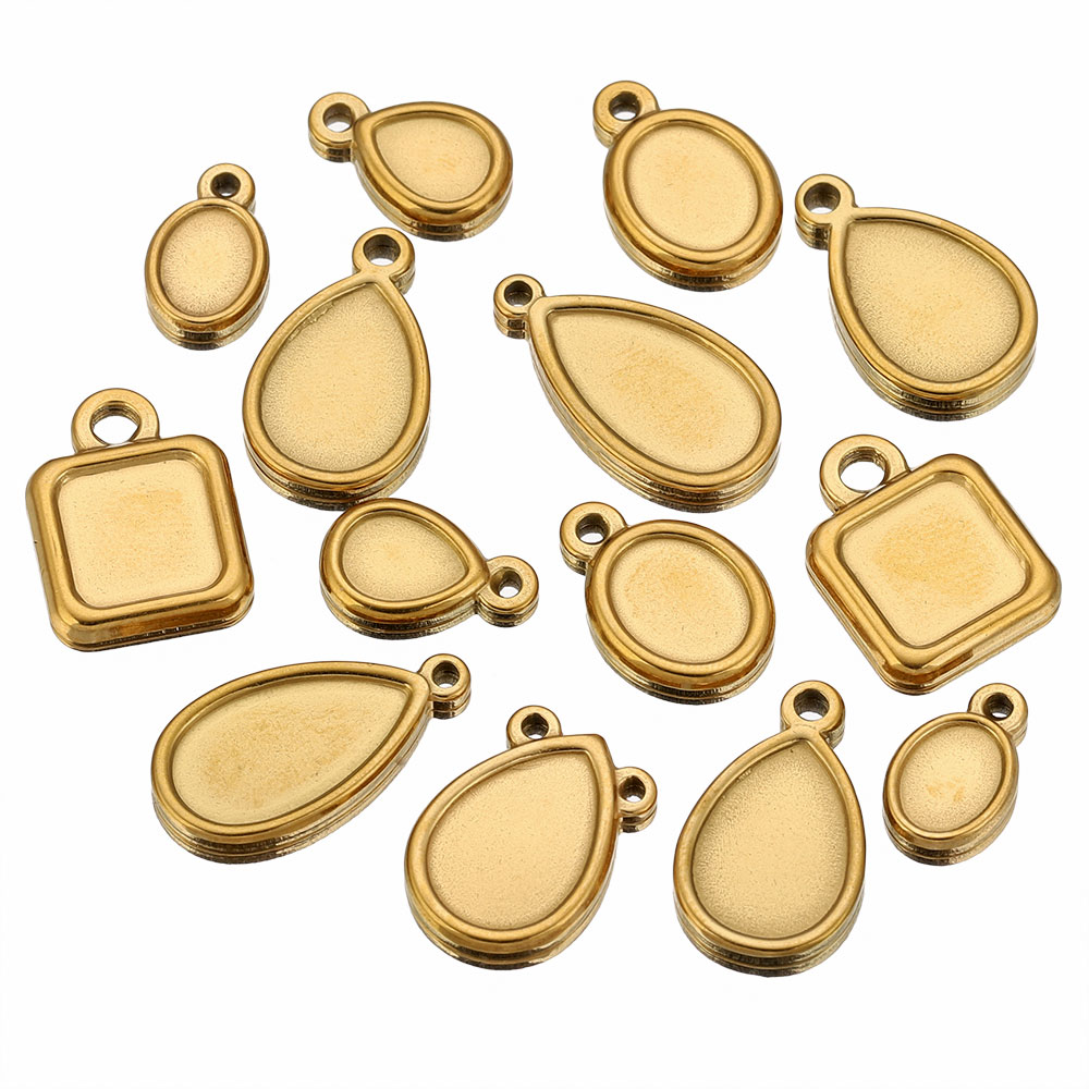 5pcs Stainless Steel Square Dr - огляд і ціна Pendant Blank Bezel