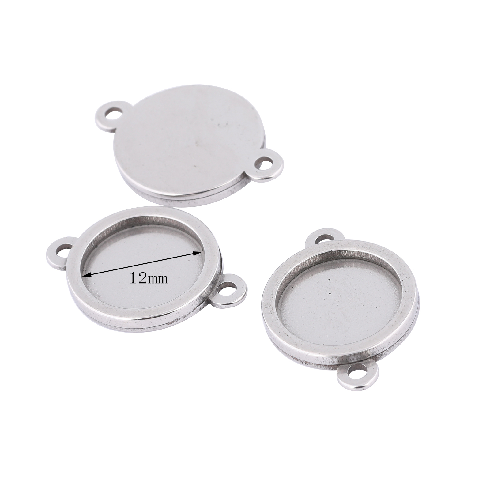 10pcs Stainless Steel 12mm Cab - огляд і ціна Pendant Blank Bezel