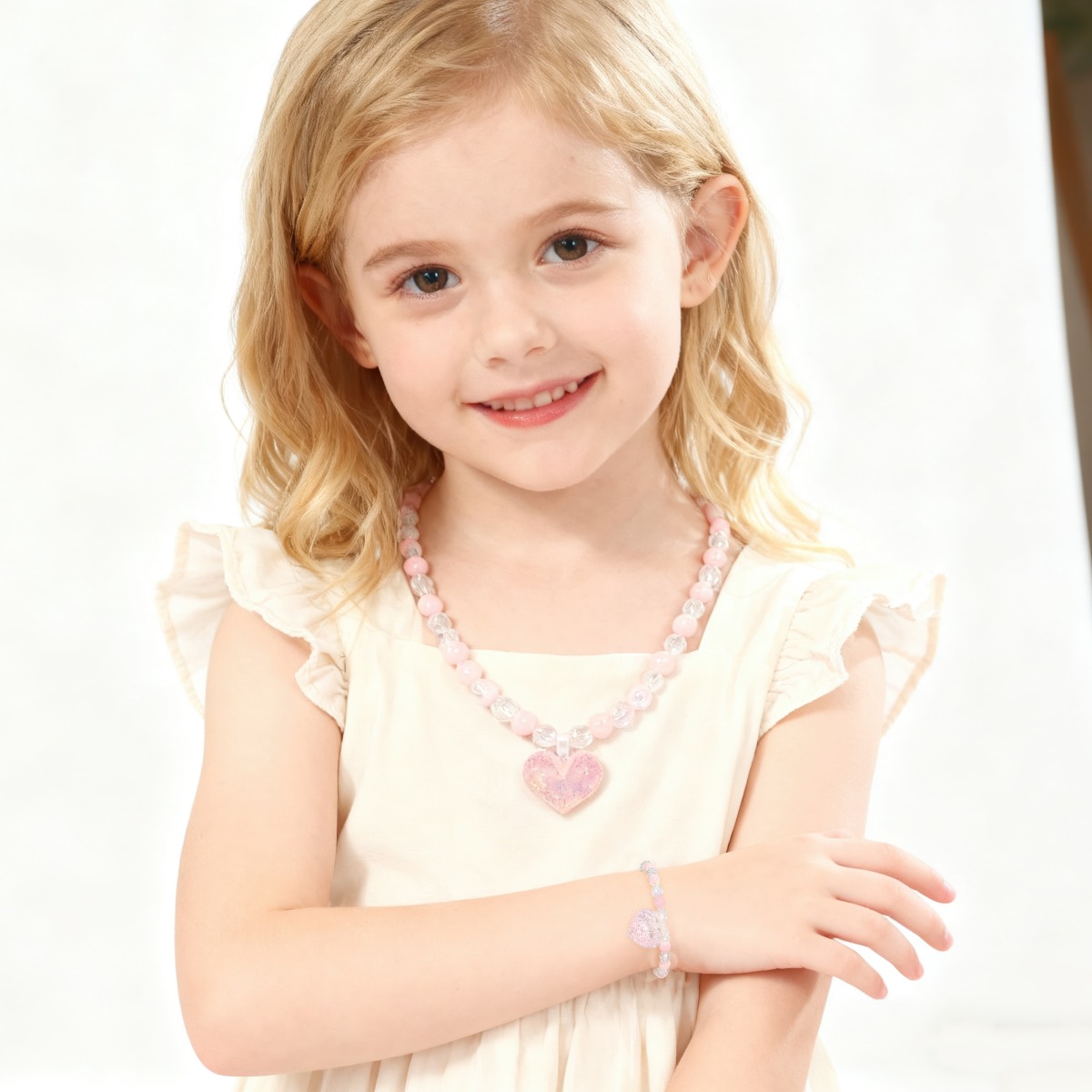 Pink Sparkle Heart Beaded Jewe - огляд і ціна Jewelry Making Kits For Girls