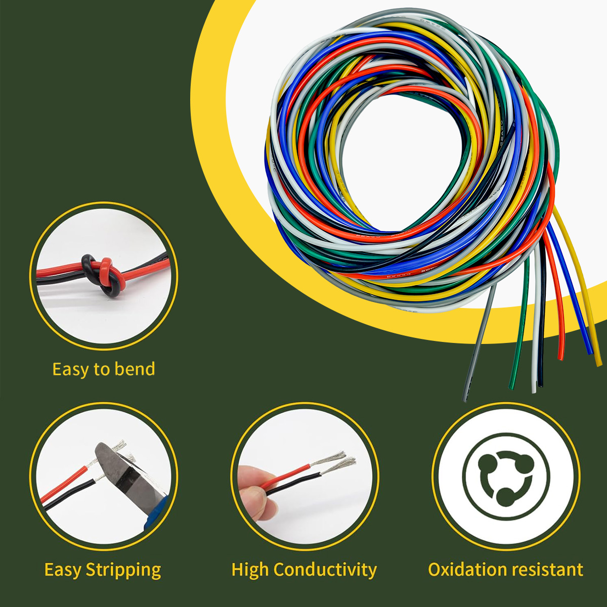 7 Color per 16.4ft 16 18 20 22 - огляд і ціна Wire 22 Gauge Copper