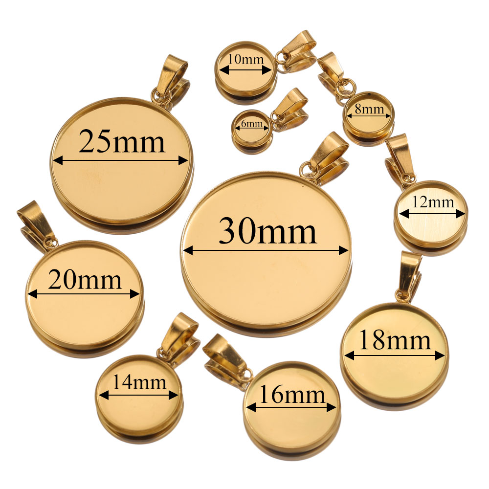 10pcs Stainless Steel Gold Pen - огляд і ціна Pendant Blank Bezel