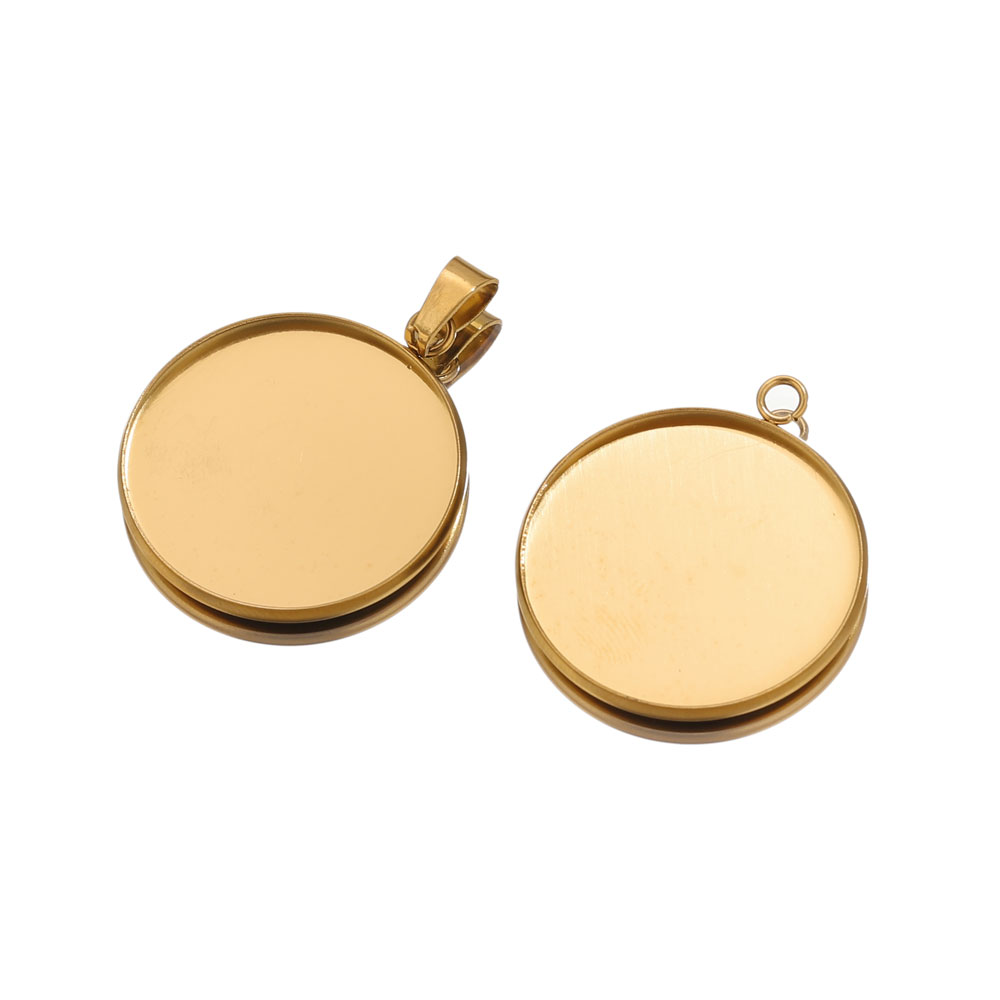 10pcs Stainless Steel Gold Pen - огляд і ціна Pendant Blank Bezel