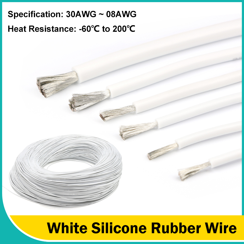 White Flexible Silicone Rubber - огляд і ціна Wire 22 Gauge Copper