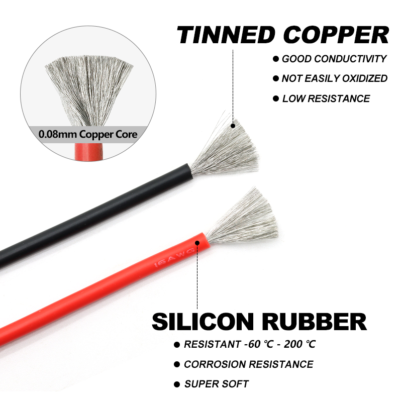 White Flexible Silicone Rubber - огляд і ціна Wire 22 Gauge Copper