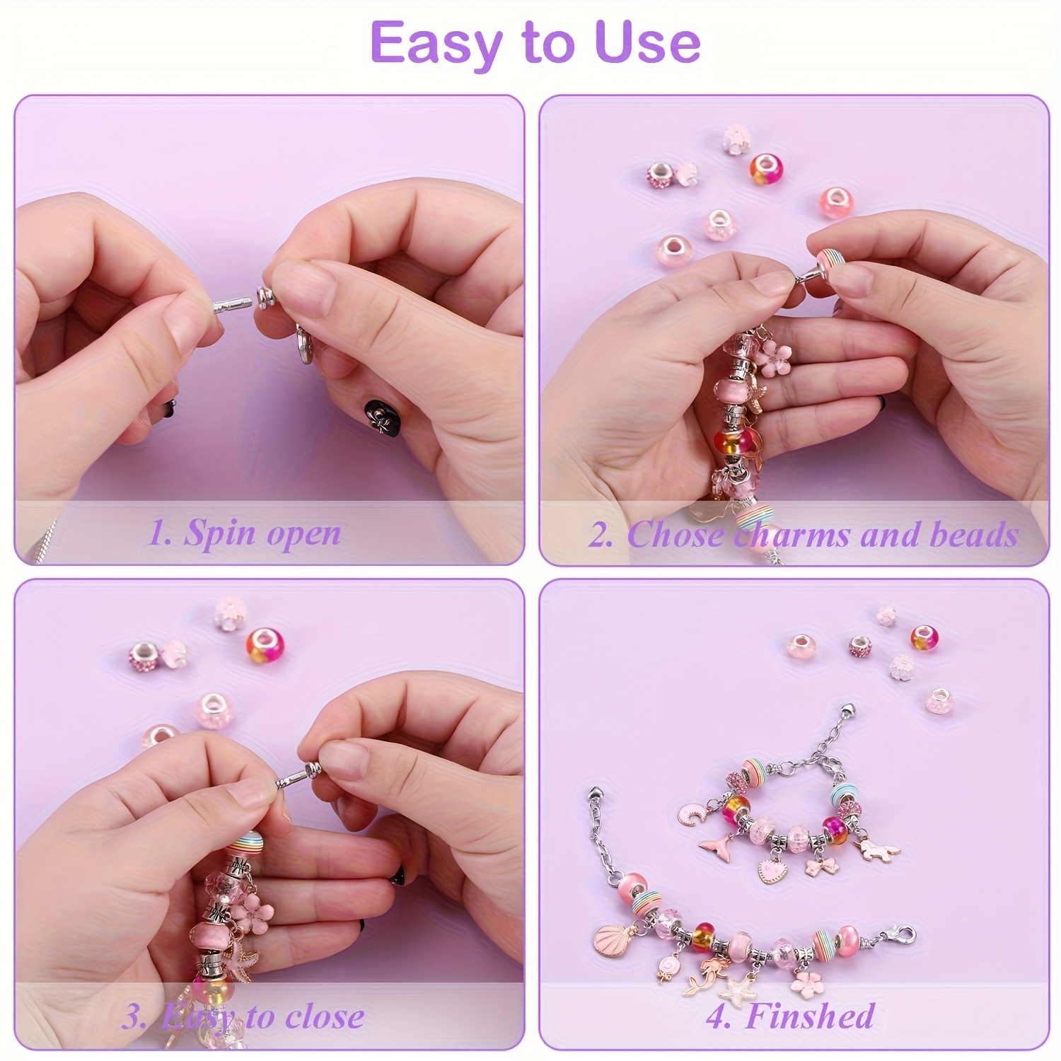 68Pcs Beading Kit with a Viole - огляд і ціна Jewelry Making Box