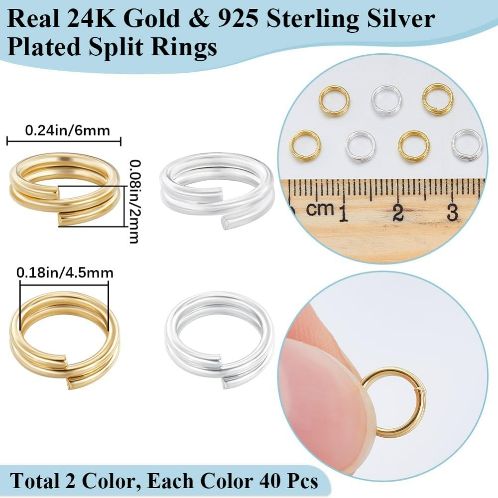 1 Box 80Pcs Split Jump Ring 24 - огляд і ціна Jewelry Making Silver