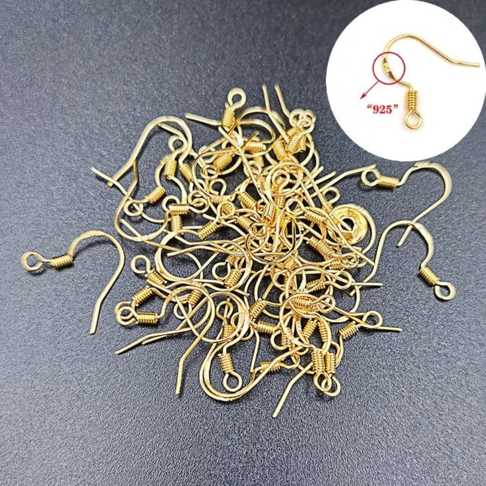 Gold Plated Earring Hooks 100P - огляд і ціна Jewelry Making Earrings