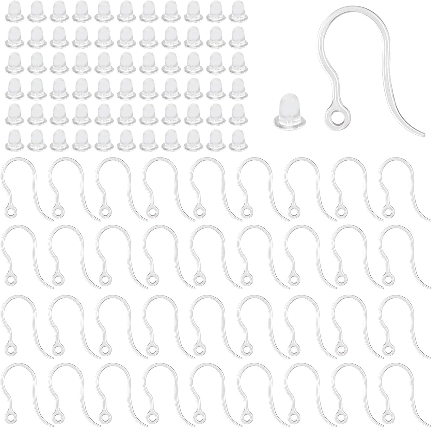 40pcs Clear Plastic Earring Ho - огляд і ціна Jewelry Making Earrings