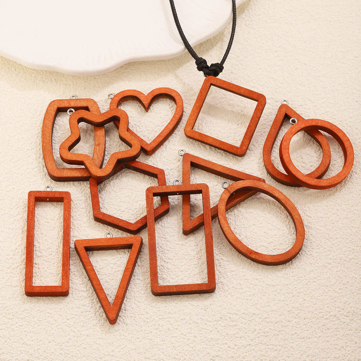 10PCS Triangle Rectangle Wood  - огляд і ціна Pendant Blank Bezel