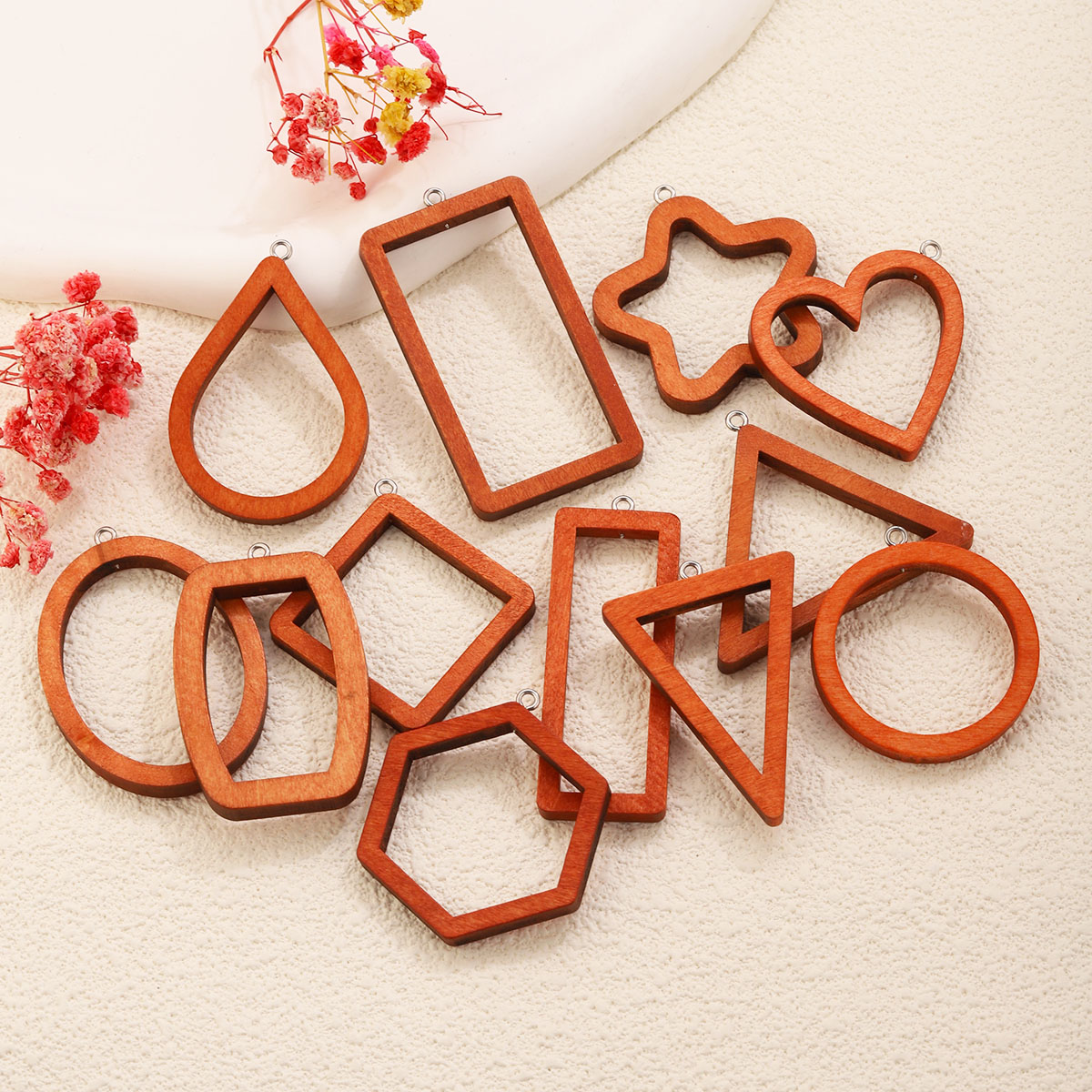 10PCS Triangle Rectangle Wood  - огляд і ціна Pendant Blank Bezel